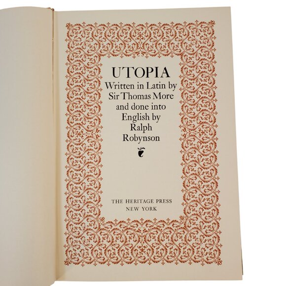 VTG Book "UTOPIA" by Sir Thomas More and Ralph Robynson. Heritage Press 1935 - Picture 1 of 15